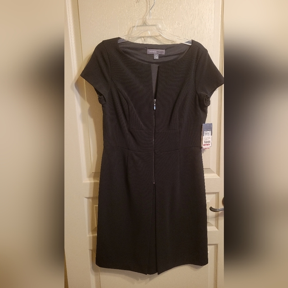 Black Donna Rico Zip Front Dress Size 10 - Picture 2 of 11